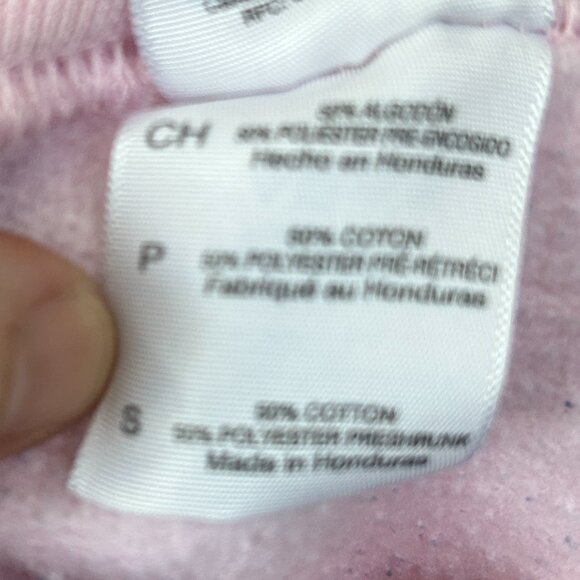 Vintage Pink Wolf Graphic Sweatshirt Sz S 90s Crew Neck Cotton Tribal Print Y2K - Picture 5 of 5